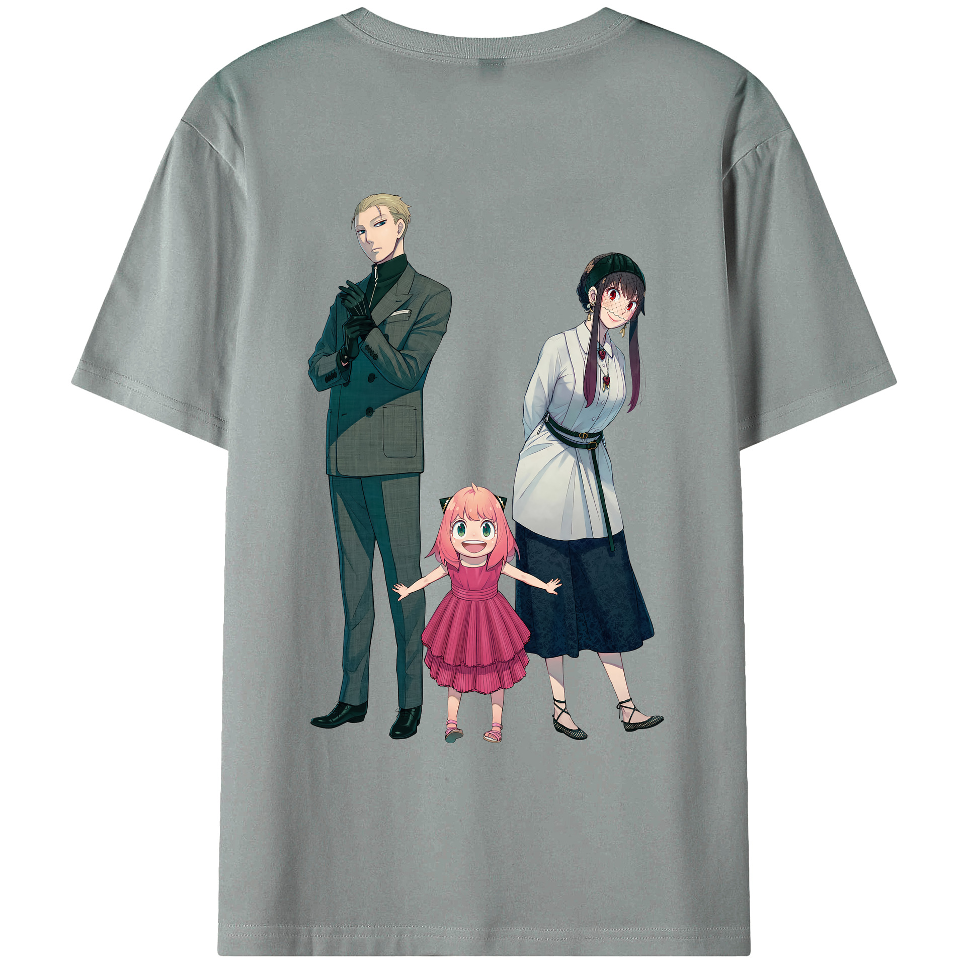 （画像用） SPY×FAMILY间谍家家酒 綿100％ メンズ半袖Tシャツ（バックプリント） 通気性